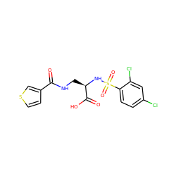 O=C(NC[C@@H](NS(=O)(=O)c1ccc(Cl)cc1Cl)C(=O)O)c1ccsc1 ZINC000042921074