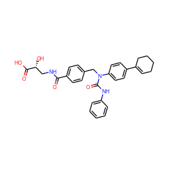 O=C(NC[C@@H](O)C(=O)O)c1ccc(CN(C(=O)Nc2ccccc2)c2ccc(C3=CCCCC3)cc2)cc1 ZINC000034026576