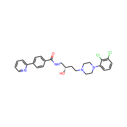 O=C(NC[C@@H](O)CCN1CCN(c2cccc(Cl)c2Cl)CC1)c1ccc(-c2ccccn2)cc1 ZINC000028711341