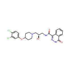 O=C(NC[C@@H](O)CN1CCC(Oc2ccc(Cl)c(Cl)c2)CC1)c1n[nH]c(=O)c2ccccc12 ZINC000003816884