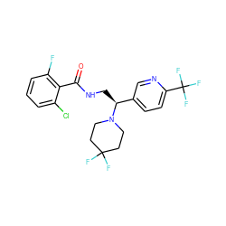 O=C(NC[C@@H](c1ccc(C(F)(F)F)nc1)N1CCC(F)(F)CC1)c1c(F)cccc1Cl ZINC000207640421