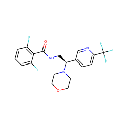 O=C(NC[C@@H](c1ccc(C(F)(F)F)nc1)N1CCOCC1)c1c(F)cccc1F ZINC000207623392