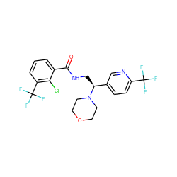 O=C(NC[C@@H](c1ccc(C(F)(F)F)nc1)N1CCOCC1)c1cccc(C(F)(F)F)c1Cl ZINC000207596610