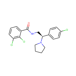 O=C(NC[C@@H](c1ccc(Cl)cc1)N1CCCC1)c1cccc(Cl)c1Cl ZINC000207623600