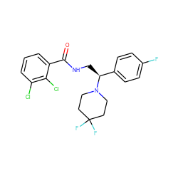 O=C(NC[C@@H](c1ccc(F)cc1)N1CCC(F)(F)CC1)c1cccc(Cl)c1Cl ZINC000205772188