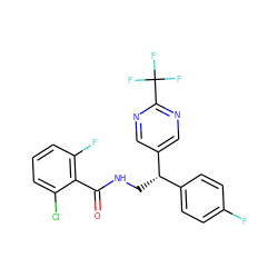 O=C(NC[C@@H](c1ccc(F)cc1)c1cnc(C(F)(F)F)nc1)c1c(F)cccc1Cl ZINC000217379593