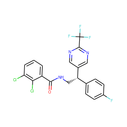 O=C(NC[C@@H](c1ccc(F)cc1)c1cnc(C(F)(F)F)nc1)c1cccc(Cl)c1Cl ZINC000217378817