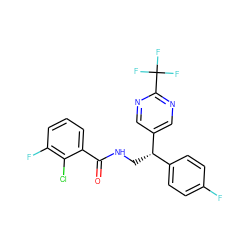 O=C(NC[C@@H](c1ccc(F)cc1)c1cnc(C(F)(F)F)nc1)c1cccc(F)c1Cl ZINC000217379401