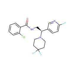 O=C(NC[C@@H](c1ccc(F)nc1)N1CCC(F)(F)CC1)c1ccccc1Cl ZINC000207604493