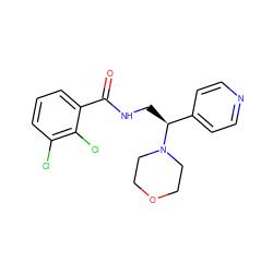 O=C(NC[C@@H](c1ccncc1)N1CCOCC1)c1cccc(Cl)c1Cl ZINC000207701946