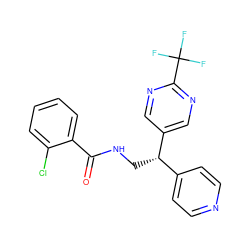 O=C(NC[C@@H](c1ccncc1)c1cnc(C(F)(F)F)nc1)c1ccccc1Cl ZINC000217377852