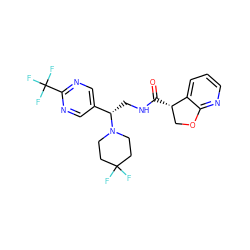 O=C(NC[C@@H](c1cnc(C(F)(F)F)nc1)N1CCC(F)(F)CC1)[C@H]1COc2ncccc21 ZINC000205623031