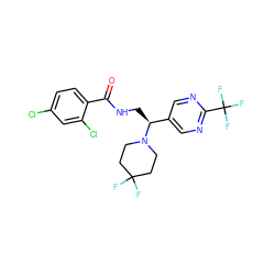 O=C(NC[C@@H](c1cnc(C(F)(F)F)nc1)N1CCC(F)(F)CC1)c1ccc(Cl)cc1Cl ZINC000207667130