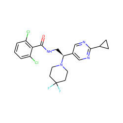 O=C(NC[C@@H](c1cnc(C2CC2)nc1)N1CCC(F)(F)CC1)c1c(Cl)cccc1Cl ZINC001772575871