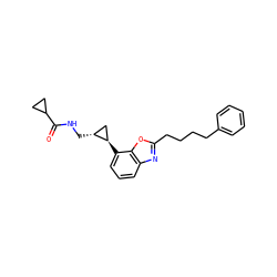 O=C(NC[C@@H]1C[C@H]1c1cccc2nc(CCCCc3ccccc3)oc12)C1CC1 ZINC000036400281