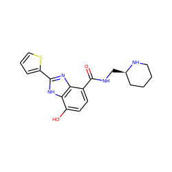 O=C(NC[C@@H]1CCCCN1)c1ccc(O)c2[nH]c(-c3cccs3)nc12 ZINC000118673711