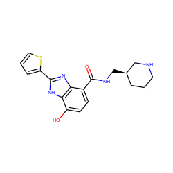 O=C(NC[C@@H]1CCCNC1)c1ccc(O)c2[nH]c(-c3cccs3)nc12 ZINC000118673407