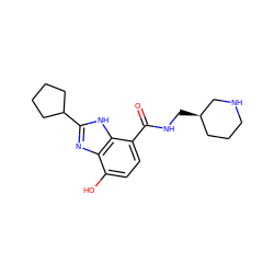 O=C(NC[C@@H]1CCCNC1)c1ccc(O)c2nc(C3CCCC3)[nH]c12 ZINC000118661478