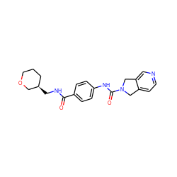 O=C(NC[C@@H]1CCCOC1)c1ccc(NC(=O)N2Cc3ccncc3C2)cc1 ZINC000166660058