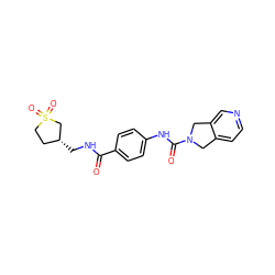 O=C(NC[C@@H]1CCS(=O)(=O)C1)c1ccc(NC(=O)N2Cc3ccncc3C2)cc1 ZINC000166805665