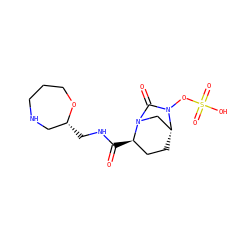 O=C(NC[C@@H]1CNCCCO1)[C@@H]1CC[C@@H]2CN1C(=O)N2OS(=O)(=O)O ZINC000096168592