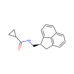 O=C(NC[C@@H]1Cc2cccc3cccc1c23)C1CC1 ZINC000013834464