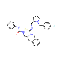 O=C(NC[C@@H]1Cc2ccccc2CN1/C(S)=N/C[C@H]1CCCN1Cc1ccc(F)cc1)Nc1ccccc1 ZINC000013489681