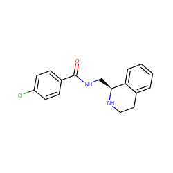 O=C(NC[C@@H]1NCCc2ccccc21)c1ccc(Cl)cc1 ZINC000314138147