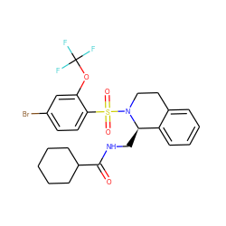 O=C(NC[C@@H]1c2ccccc2CCN1S(=O)(=O)c1ccc(Br)cc1OC(F)(F)F)C1CCCCC1 ZINC000004424006