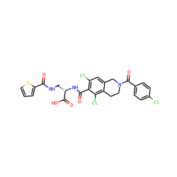 O=C(NC[C@H](NC(=O)c1c(Cl)cc2c(c1Cl)CCN(C(=O)c1ccc(Cl)cc1)C2)C(=O)O)c1cccs1 ZINC000058582489