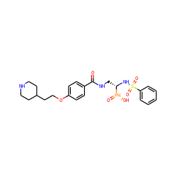 O=C(NC[C@H](NS(=O)(=O)c1ccccc1)[P@@H](=O)O)c1ccc(OCCC2CCNCC2)cc1 ZINC000073313433