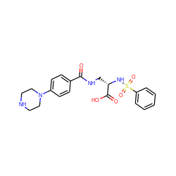 O=C(NC[C@H](NS(=O)(=O)c1ccccc1)C(=O)O)c1ccc(N2CCNCC2)cc1 ZINC000001996566