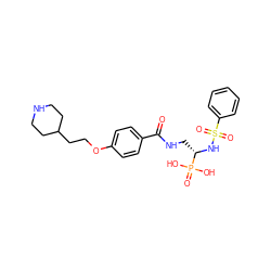 O=C(NC[C@H](NS(=O)(=O)c1ccccc1)P(=O)(O)O)c1ccc(OCCC2CCNCC2)cc1 ZINC000073294671