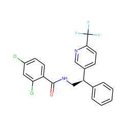 O=C(NC[C@H](c1ccccc1)c1ccc(C(F)(F)F)nc1)c1ccc(Cl)cc1Cl ZINC000217384922