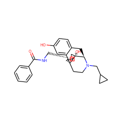 O=C(NC[C@H]1C[C@]23CCN(CC4CC4)[C@H](Cc4ccc(O)cc42)[C@]3(O)CO1)c1ccccc1 ZINC000049802987