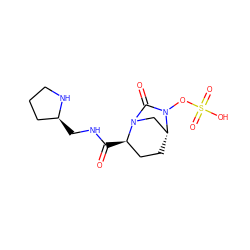 O=C(NC[C@H]1CCCN1)[C@@H]1CC[C@@H]2CN1C(=O)N2OS(=O)(=O)O ZINC000096168585