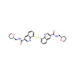 O=C(NC[C@H]1CCCO1)c1cnc2c(SSc3cccc4cc(C(=O)NC[C@H]5CCCO5)cnc34)cccc2c1 ZINC001772626371