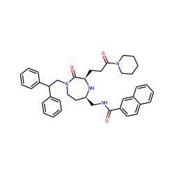 O=C(NC[C@H]1CCN(CC(c2ccccc2)c2ccccc2)C(=O)[C@@H](CCC(=O)N2CCCCC2)N1)c1ccc2ccccc2c1 ZINC000207919626