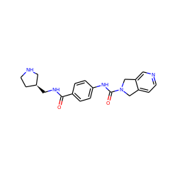 O=C(NC[C@H]1CCNC1)c1ccc(NC(=O)N2Cc3ccncc3C2)cc1 ZINC000166169244