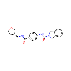 O=C(NC[C@H]1CCOC1)c1ccc(NC(=O)N2Cc3ccccc3C2)cc1 ZINC000165777360