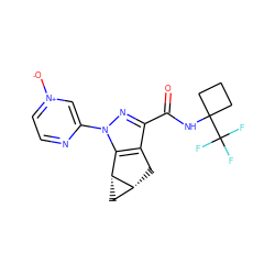 O=C(NC1(C(F)(F)F)CCC1)c1nn(-c2c[n+]([O-])ccn2)c2c1C[C@@H]1C[C@H]21 ZINC000141775002