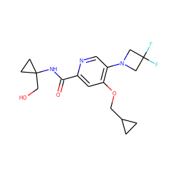 O=C(NC1(CO)CC1)c1cc(OCC2CC2)c(N2CC(F)(F)C2)cn1 ZINC000149245765