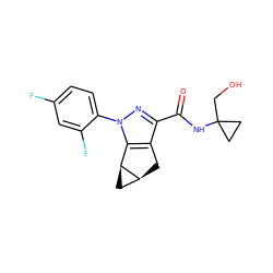 O=C(NC1(CO)CC1)c1nn(-c2ccc(F)cc2F)c2c1C[C@H]1C[C@@H]21 ZINC000299838784