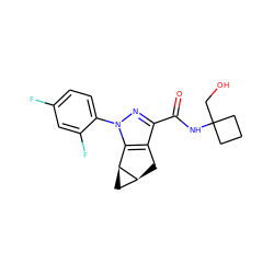 O=C(NC1(CO)CCC1)c1nn(-c2ccc(F)cc2F)c2c1C[C@H]1C[C@@H]21 ZINC000299838747