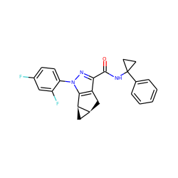 O=C(NC1(c2ccccc2)CC1)c1nn(-c2ccc(F)cc2F)c2c1C[C@H]1C[C@@H]21 ZINC000299836131