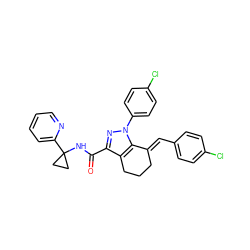 O=C(NC1(c2ccccn2)CC1)c1nn(-c2ccc(Cl)cc2)c2c1CCC/C2=C\c1ccc(Cl)cc1 ZINC001772601837