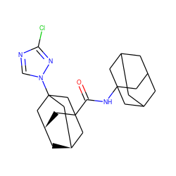 O=C(NC12CC3CC(CC(C3)C1)C2)C12C[C@@H]3C[C@H](C1)CC(n1cnc(Cl)n1)(C3)C2 ZINC000013133514