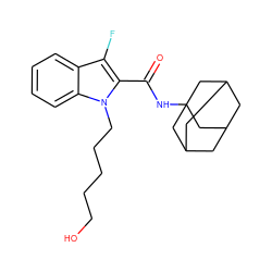 O=C(NC12CC3CC(CC(C3)C1)C2)c1c(F)c2ccccc2n1CCCCCO ZINC001772587631