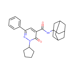 O=C(NC12CC3CC(CC(C3)C1)C2)c1cc(-c2ccccc2)nn(C2CCCC2)c1=O ZINC001772654049