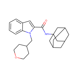 O=C(NC12CC3CC(CC(C3)C1)C2)c1cc2ccccc2n1CC1CCOCC1 ZINC001772579643